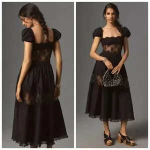 For Love & Lemons Liya Lace Midi Dress